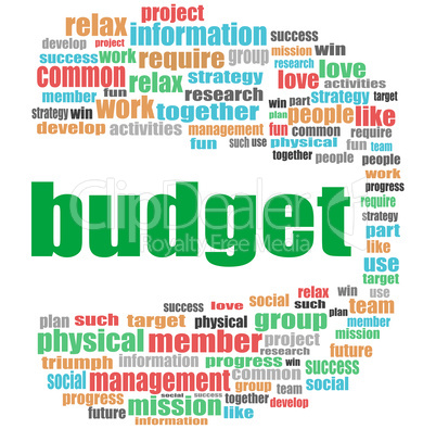 budget word. Business concept . Word cloud collage