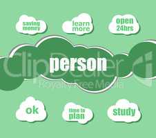 person word. Social concept . Infographic business for graphic or web design layout