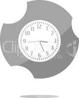 Clock icon button . Flat sign isolated on white background