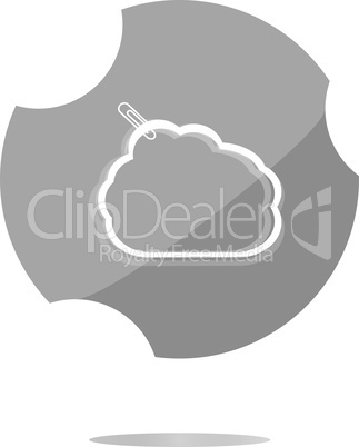 abstract cloud upload icon button, design element