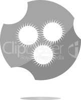 Empty white abstract circles on web button (icon) isolated on white