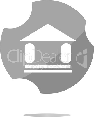 button with summer home, web icon sign