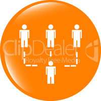 icon button with net of man inside, isolated on white