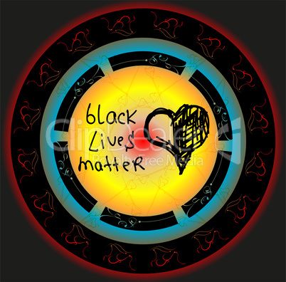 Black lives matter slogan. Hand drawn hearts. Anti racism and racial equality and tolerance banner. All lives matter. Social media template.