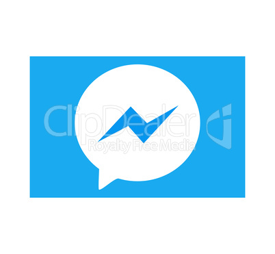 Facebook messenger logo. Faceboook modern social network notification icon. Online Facebook messaging . Kharkiv, Ukraine - June 15, 2020