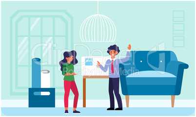 couple is working together in office couple is working together in office