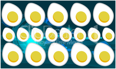 digital textile design of eggs on abstract background