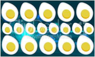 digital textile design of eggs on abstract background