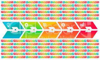 digital textile design of rainbow arrows on abstract backgrounds