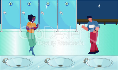 couple dancing in a washing area