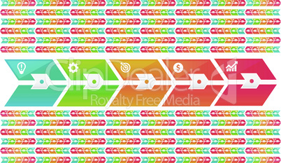 digital textile design of rainbow arrows on abstract backgrounds