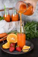 Carrot strawberry orange juice