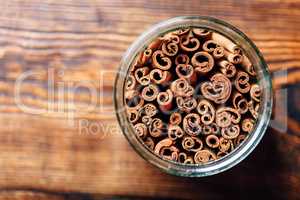 Cinnamon Sticks in Jar.