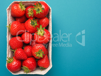 Fresh organic strawberries, view from above