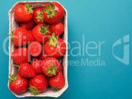 Fresh organic strawberries, view from above