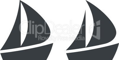 Boat or yacht simple black vector icon