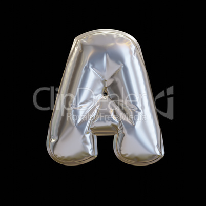 Silver Balloon Letter A, Realistic 3D Rendering