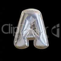 Silver Balloon Letter A, Realistic 3D Rendering