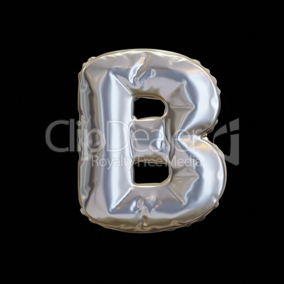 Silver Balloon Letter B, Realistic 3D Rendering