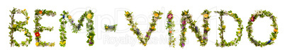 Flower And Blossom Letter Building Word Bem-Vindo Means Welcome