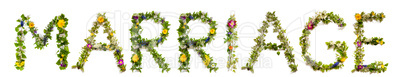Flower And Blossom Letter Building Word Marriage