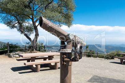 Telescope on the summit of the Double Peak Park in San Marcos