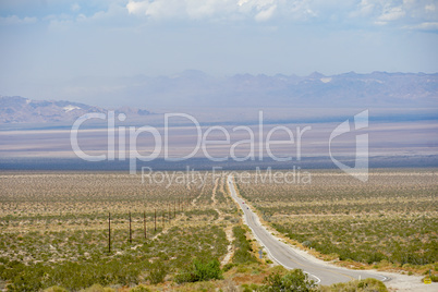 Endless desert road. Adventure travel in a desert.