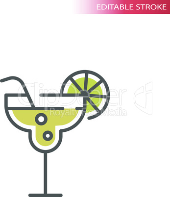 Cocktail glass, margarita colorful vector icon