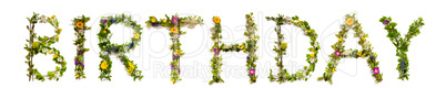 Flower And Blossom Letter Building Word Birthday