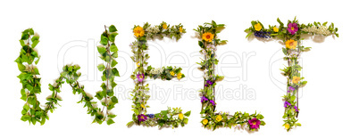 Flower And Blossom Letter Building Word Welt Means World