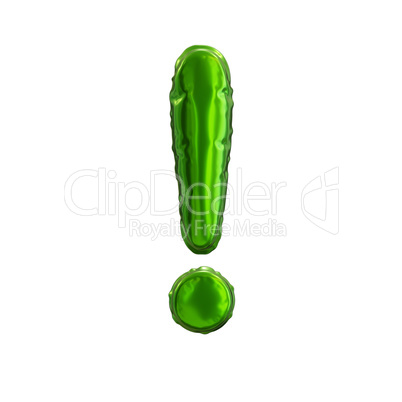 Green exclamation mark on a white background