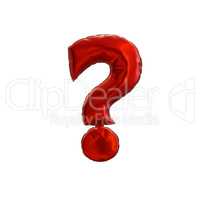 Red question mark on a white background
