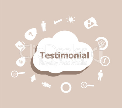 Text Testimonial. Business concept . Icons set for cloud computing for web and app