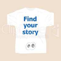 Find Your Story . Man wearing white blank t-shirt