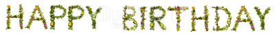 Flower And Blossom Letter Building Word Happy Birthday