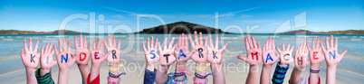 Children Hands, Kinder Stark Machen Means Strengthen Children, Ocean Background
