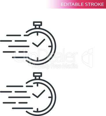 Clock or stopwatch timer with speed marks