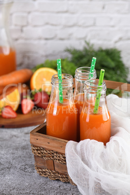 Carrot strawberry orange juice