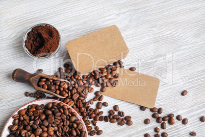 Coffee, kraft business cards