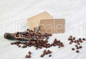Coffee beans, kraft business cards