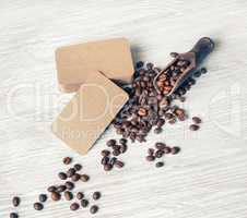 Retro business card, coffee beans