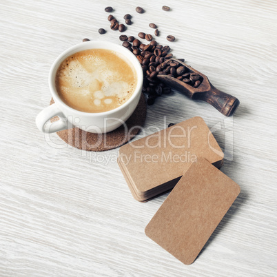 Coffee and business cards