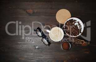 Coffee on wood table
