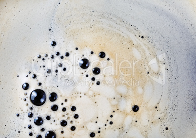 Coffee foam with bubbles
