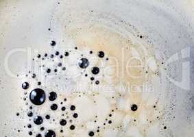 Coffee foam with bubbles