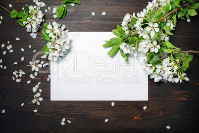 Paper mockup with flowers