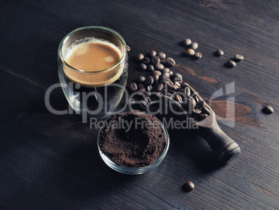 Espresso on kitchen table