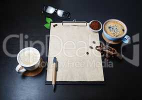 Stationery, coffee cups