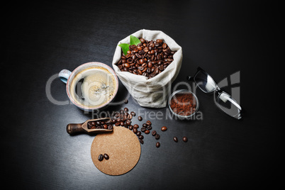 Coffee on kitchen table