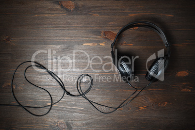 Black stereo headphones